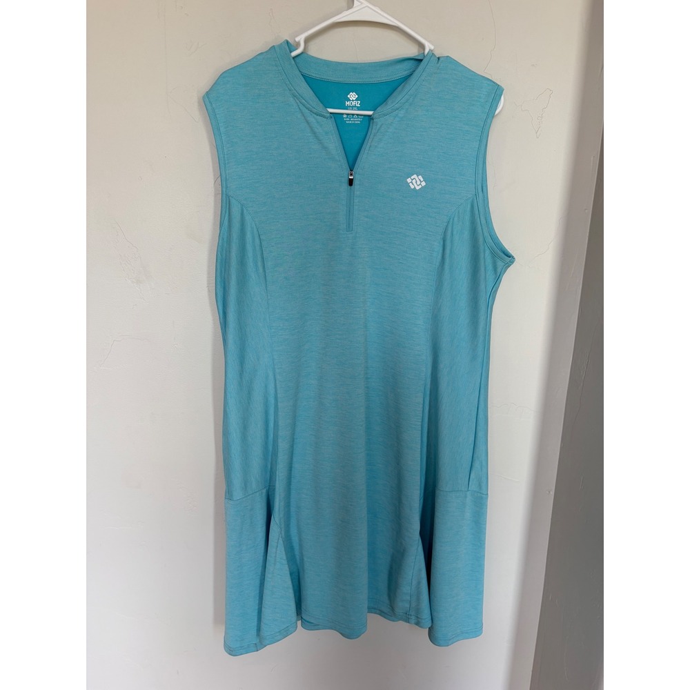 MoFiz Women 2XL Turquoise Blue Heathered Sleeveless Golf Tennis Athletic Dress